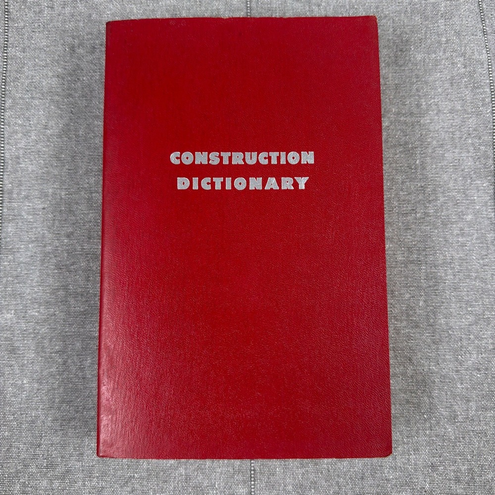 Vintage Construction Dictionary Red Softcover Terms Tables And Encyclopedia 1973